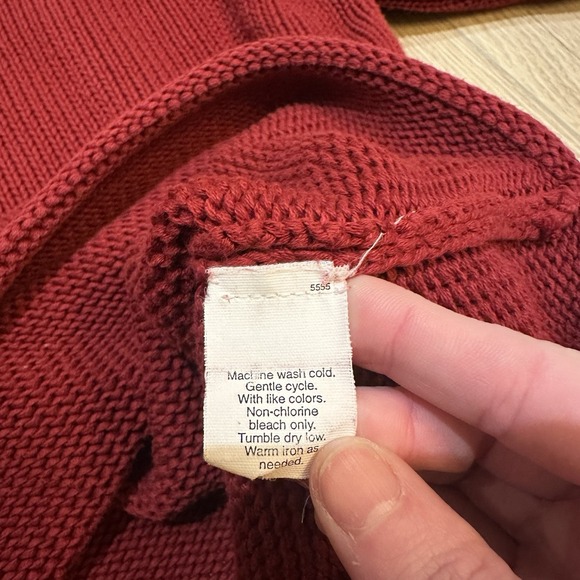 J CREW 100% cotton roll neck fisherman sweater X-LARGE tag vtg 90s y2k prep trad - Picture 5 of 7